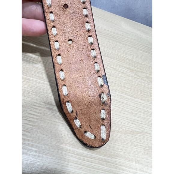 Vintage Western Buckle Horse Stallions Design Leather Belt & Solid Brass Size 40 - Picture 8 of 11